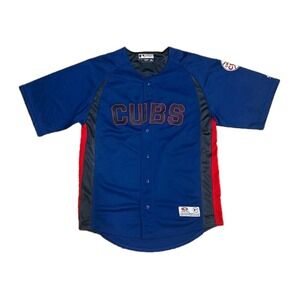 True Fan Chicago Cubs‎ Men's Sz L Jersey 2-Tone Embroidered Button Down
